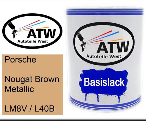 Porsche, Nougat Brown Metallic, LM8V / L40B: 1L Lackdose, von ATW Autoteile West.